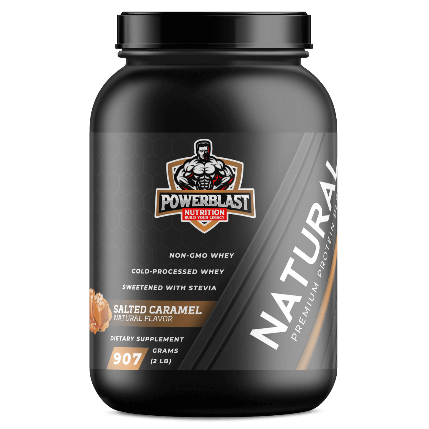 2lb Whey Natural Salted Caramel – 28 servings - PowerBlast Inc