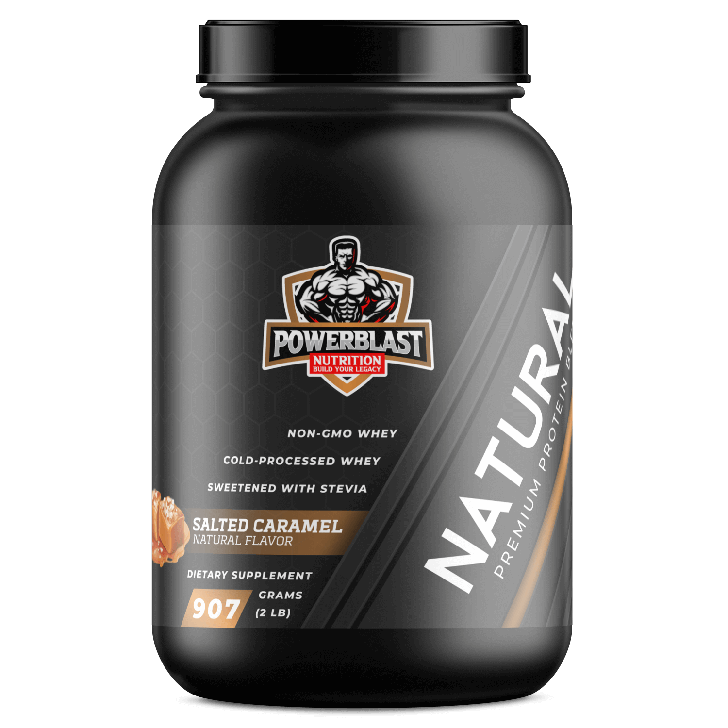 2lb Whey Natural Salted Caramel – 28 servings - PowerBlast Inc